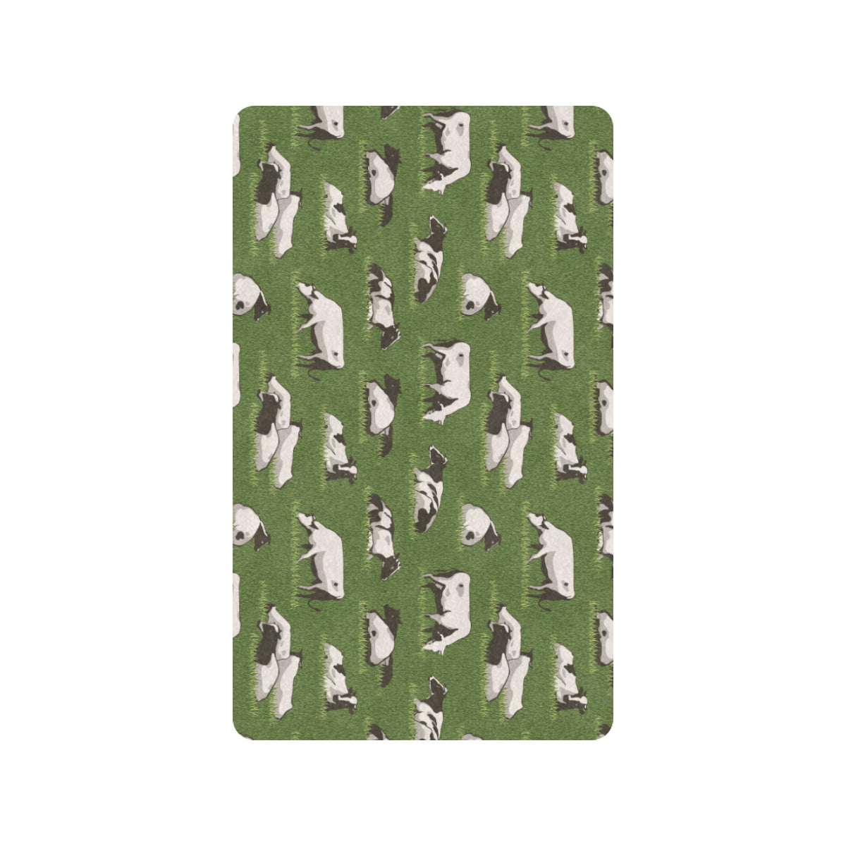 Cow on Grass Print Pattern Rubber Doormat