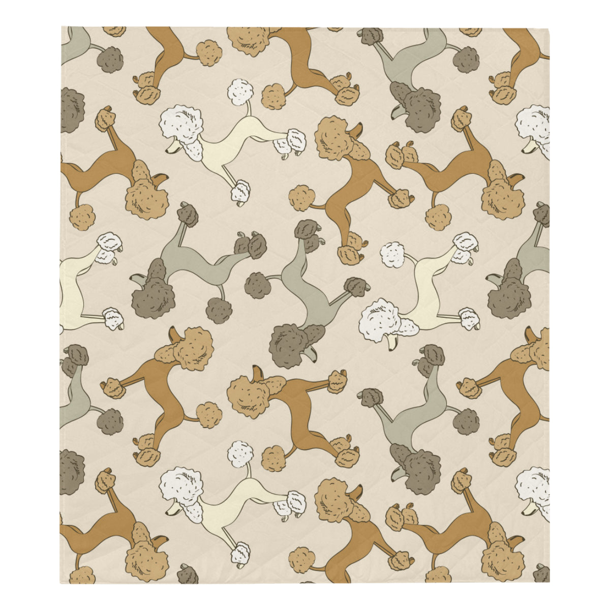 Poodle Pattern Print Design A01 Premium Quilt