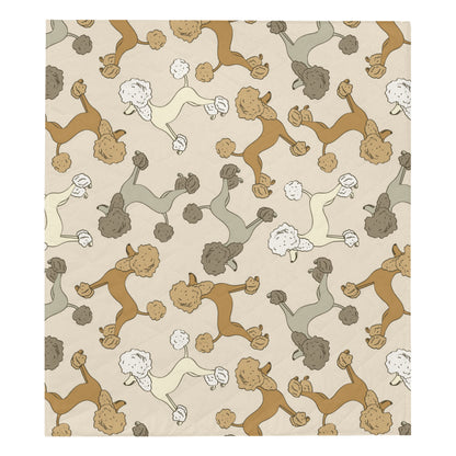 Poodle Pattern Print Design A01 Premium Quilt
