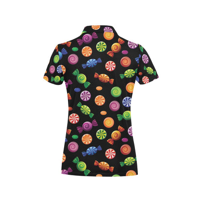 Candy Pattern Print Design 01 Women's Polo Shirt
