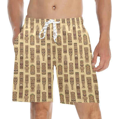Totem Tiki Style Themed Design Men's Swim Trunks Beach Shorts
