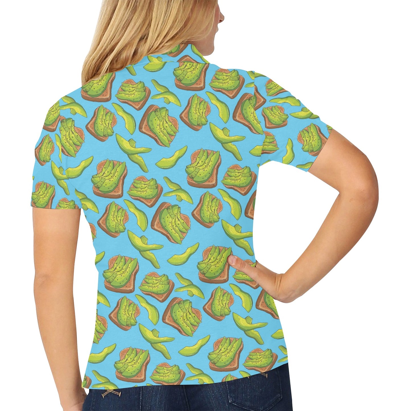 Sandwich Avocado Print Design LKS306 Women's Polo Shirt