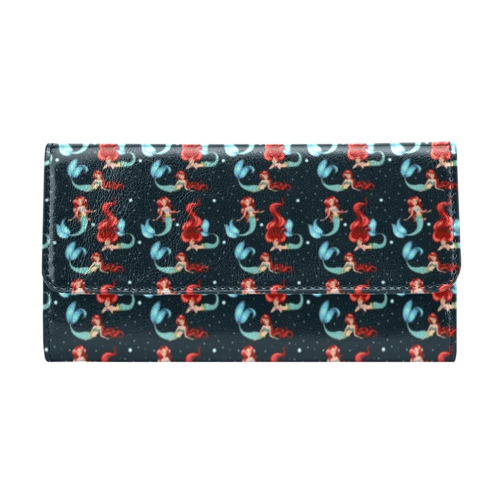 Mermaid Girl Themed Design Print Women's Trifold Wallet