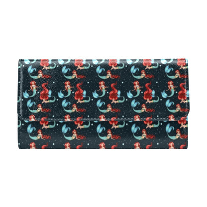 Mermaid Girl Themed Design Print Women's Trifold Wallet