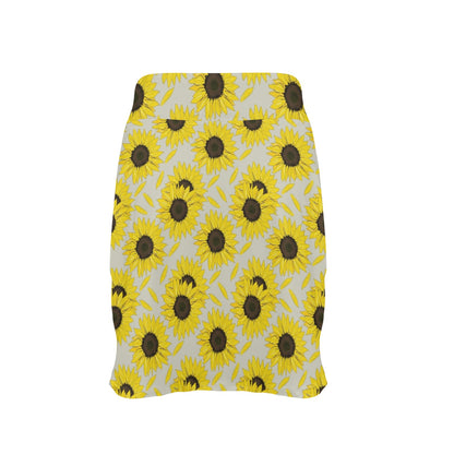 Sunflower Print Design LKS309 17" Golf & Pickleball Skort with Pockets