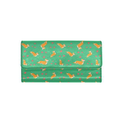 Cardigan Welsh Corgis Pattern Print Design 03 Women's Trifold Wallet