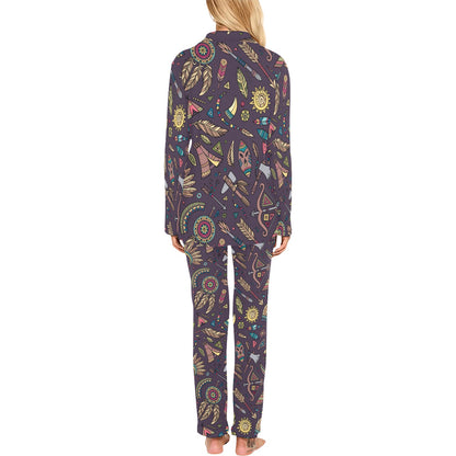 Tribal native american Aztec Women's Long Pajama Set