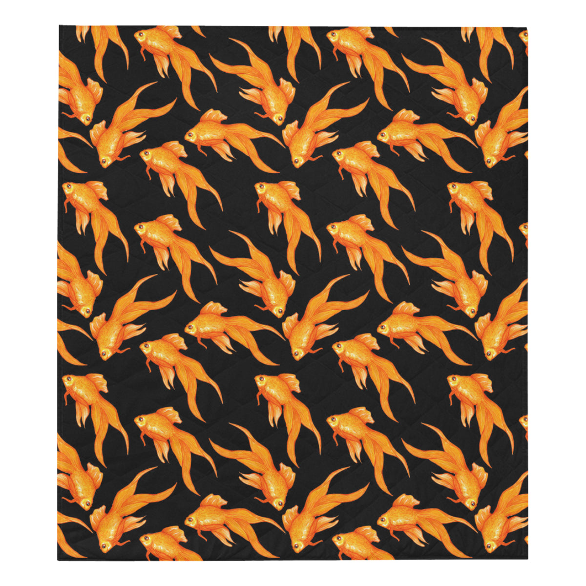 Goldfish Pattern Print Design 03 Premium Quilt