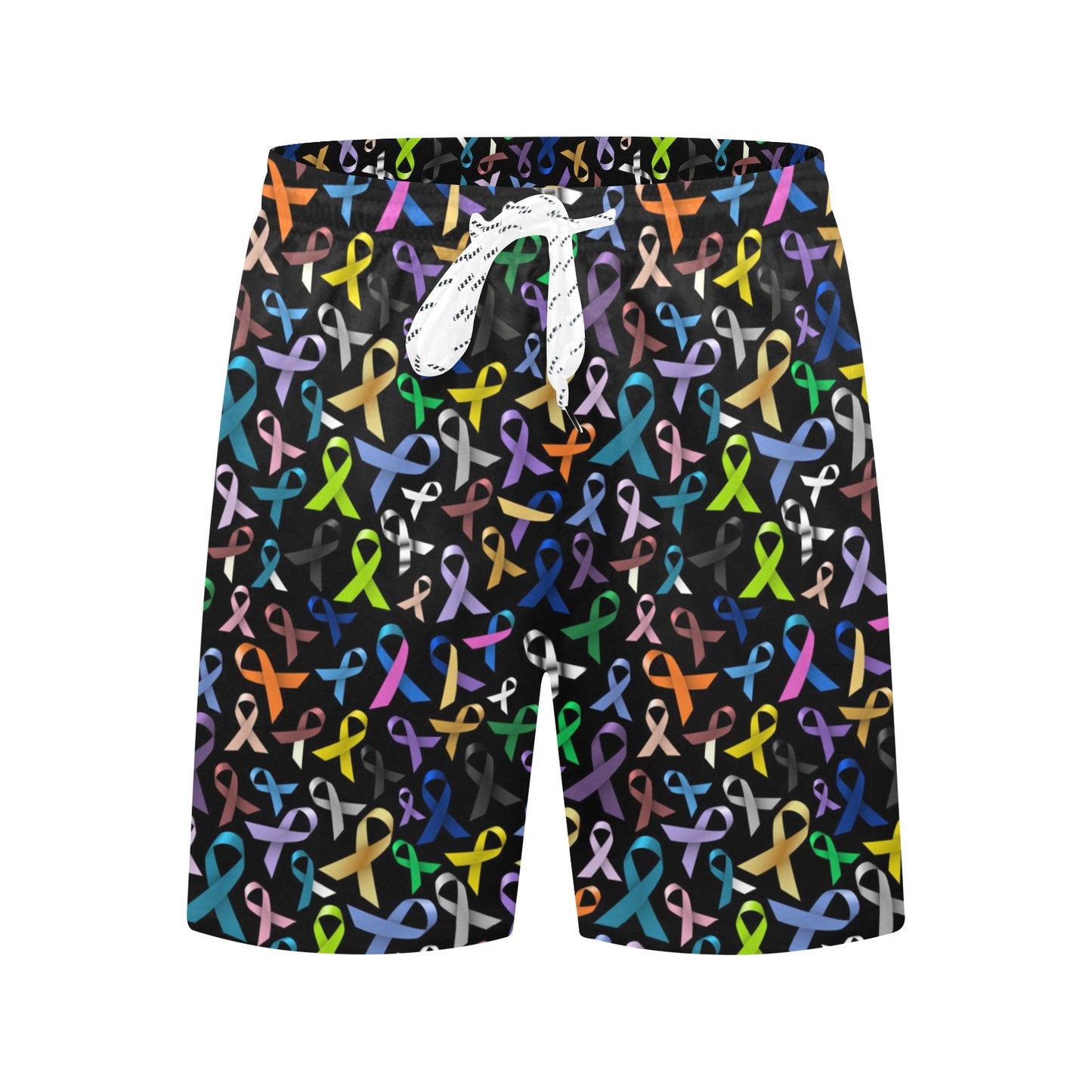 Breast Cancer Awareness Colorful Print Men's Swim Trunks Beach Shorts