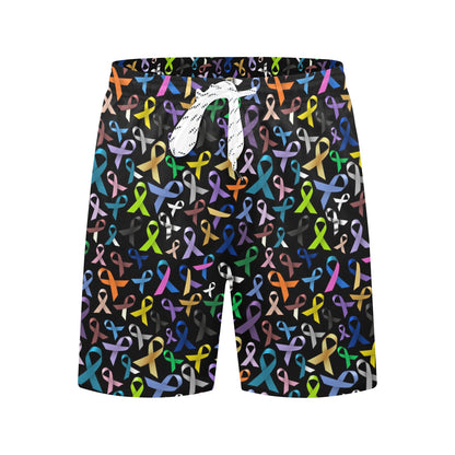 Breast Cancer Awareness Colorful Print Men's Swim Trunks Beach Shorts