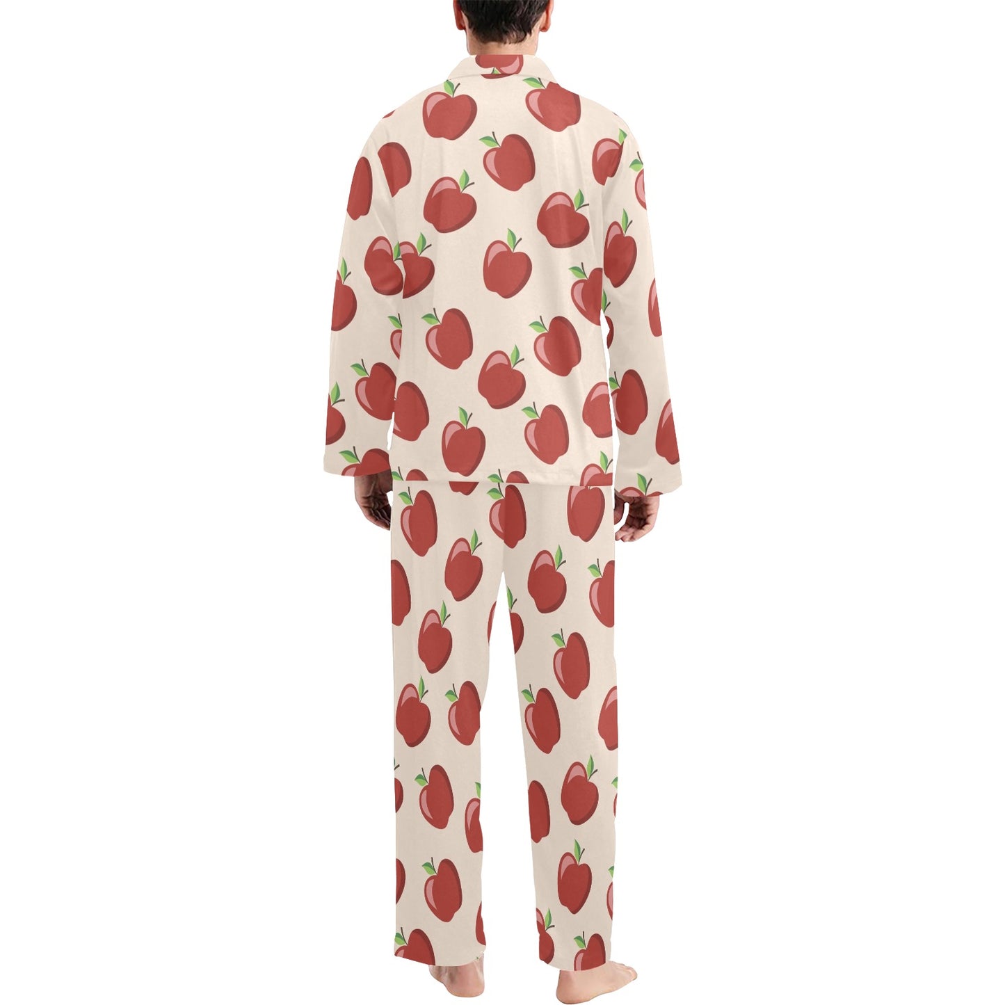 Apple Pattern Print Design AP01 Men's Long Pajama Set