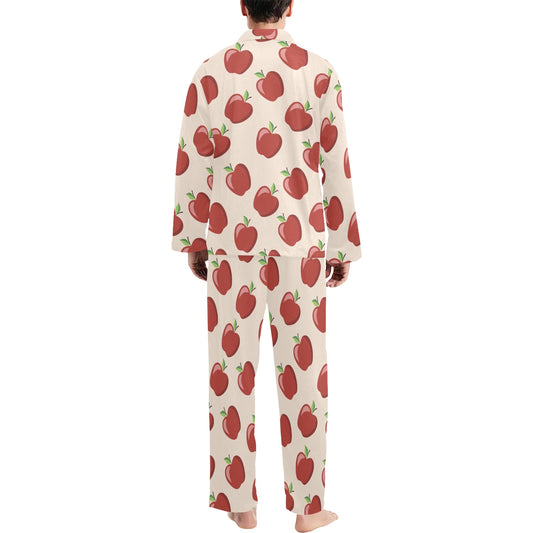 Apple Pattern Print Design AP01 Men's Long Pajama Set