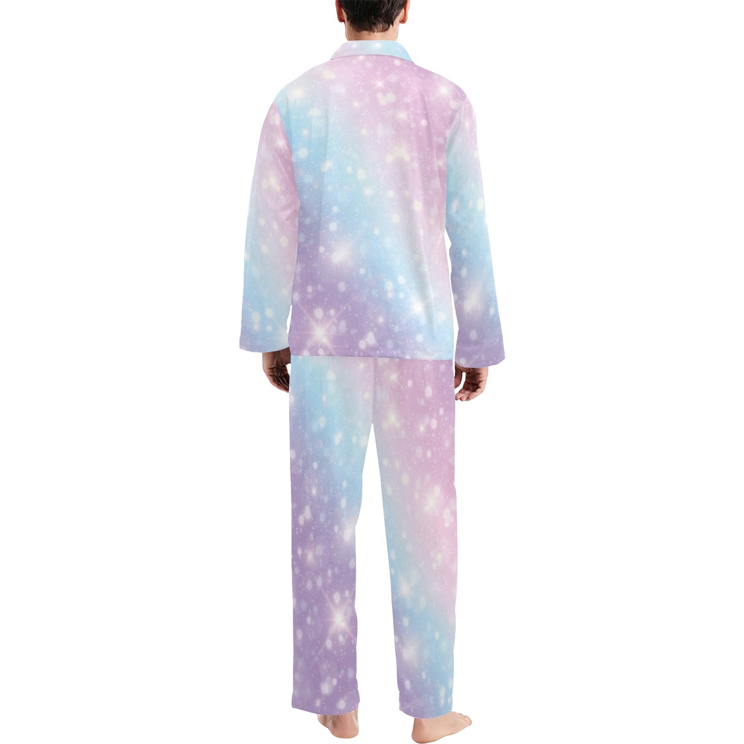 Cosmic Pastel Pattern Print Design 02 Men's Long Pajama Set