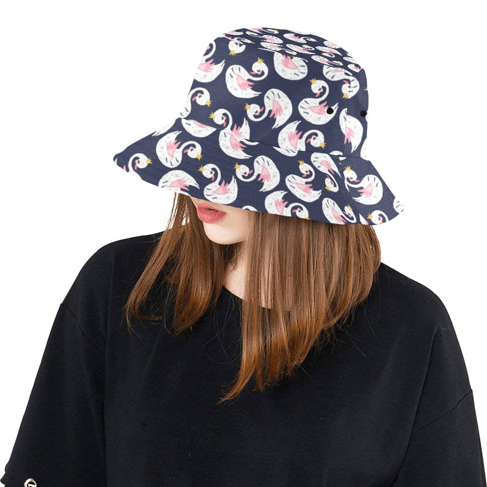 Swan Print Design LKS403 Unisex Bucket Hat