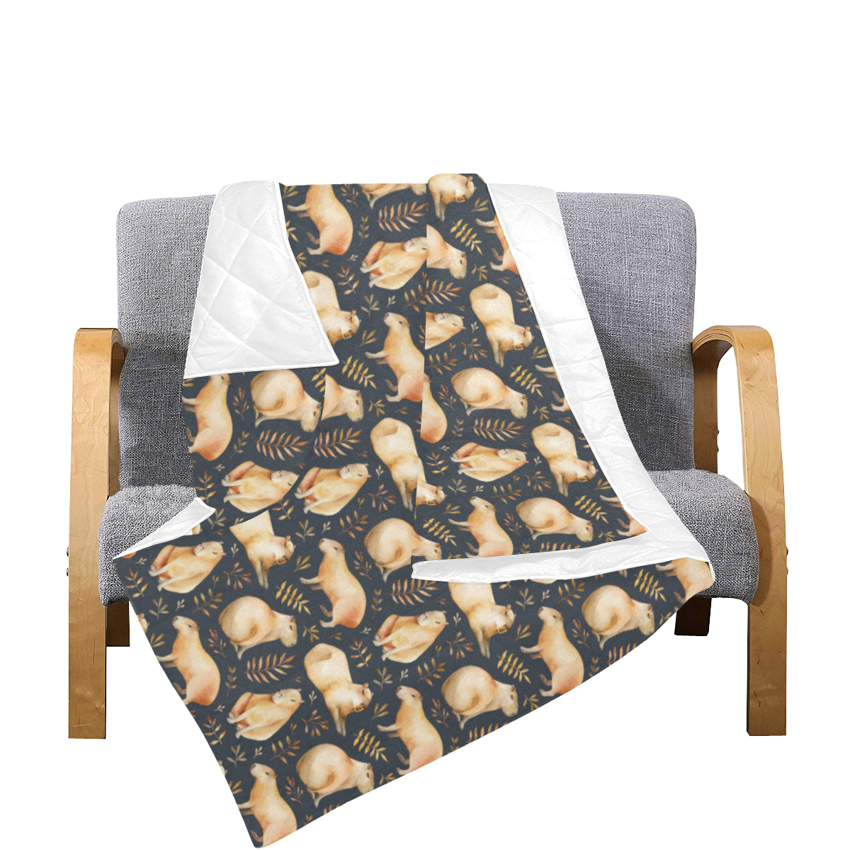 Capybara Pattern Print Design 02 Premium Quilt