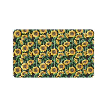 Sunflower Realistic Print Pattern Rubber Doormat