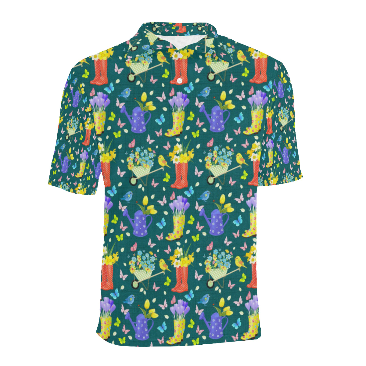 Gardening Pattern Print Design G08 Men Polo Shirt