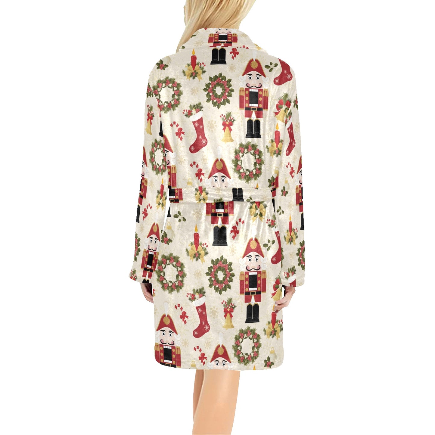 Nutcracker Pattern Print Design A01 Women's Fleece Robe