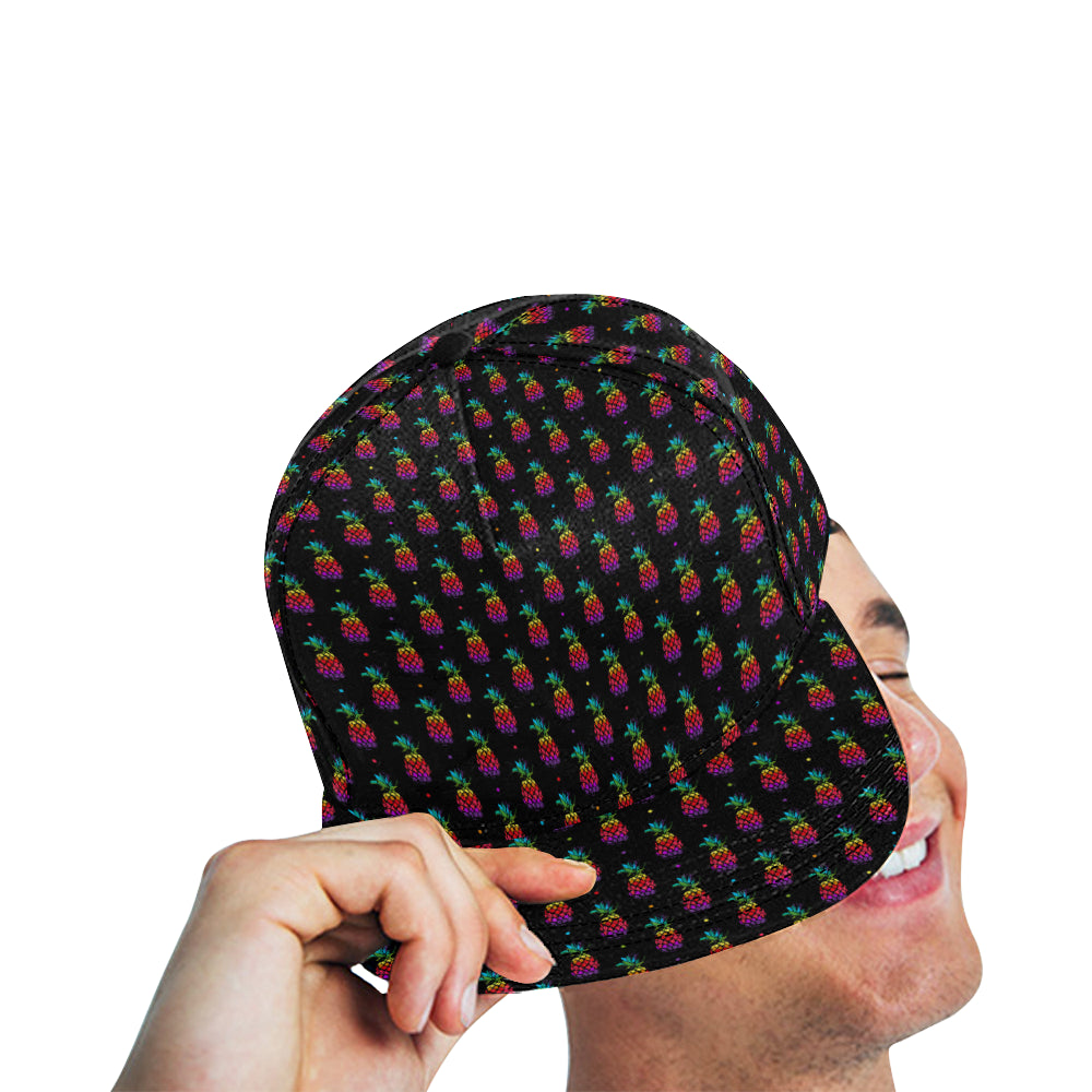 Pineapple Rainbow Dot Print Snapback Cap