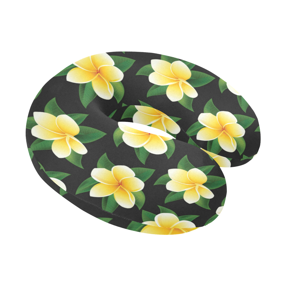 Plumeria Pattern Print Design A03 U-Shaped Travel Neck Pillow