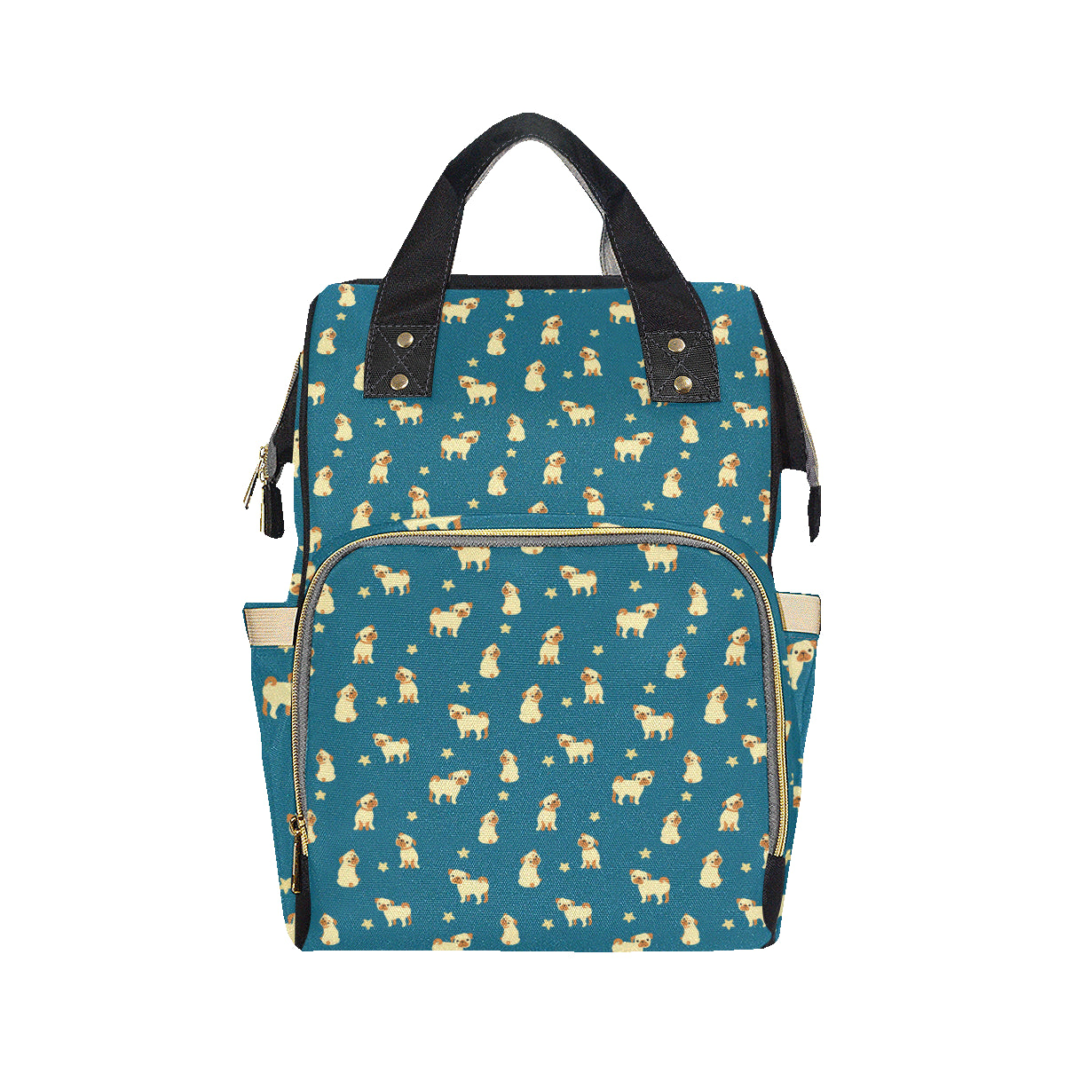 Pug Pattern Print Design A06 Diaper Bag Backpack