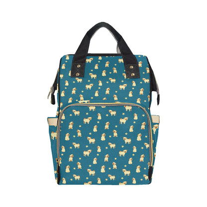 Pug Pattern Print Design A06 Diaper Bag Backpack