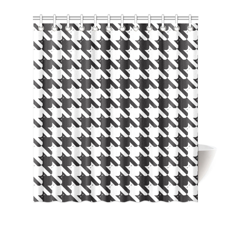 Cat HoundstoothPattern Print Design 01 Shower Curtain
