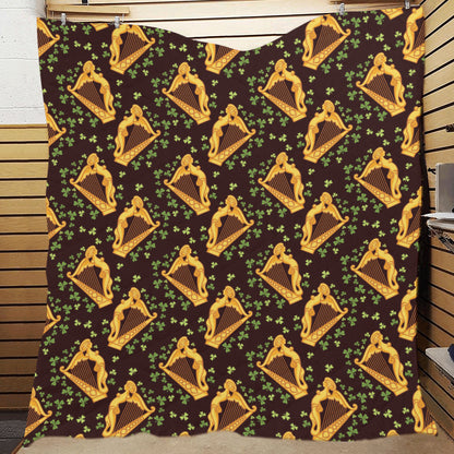 Harp Pattern Print Design 02 Premium Quilt