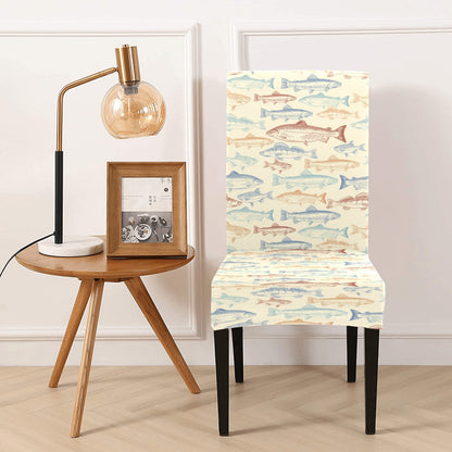 Salmon Fish Print Design LKS302 Dining Chair Slipcover