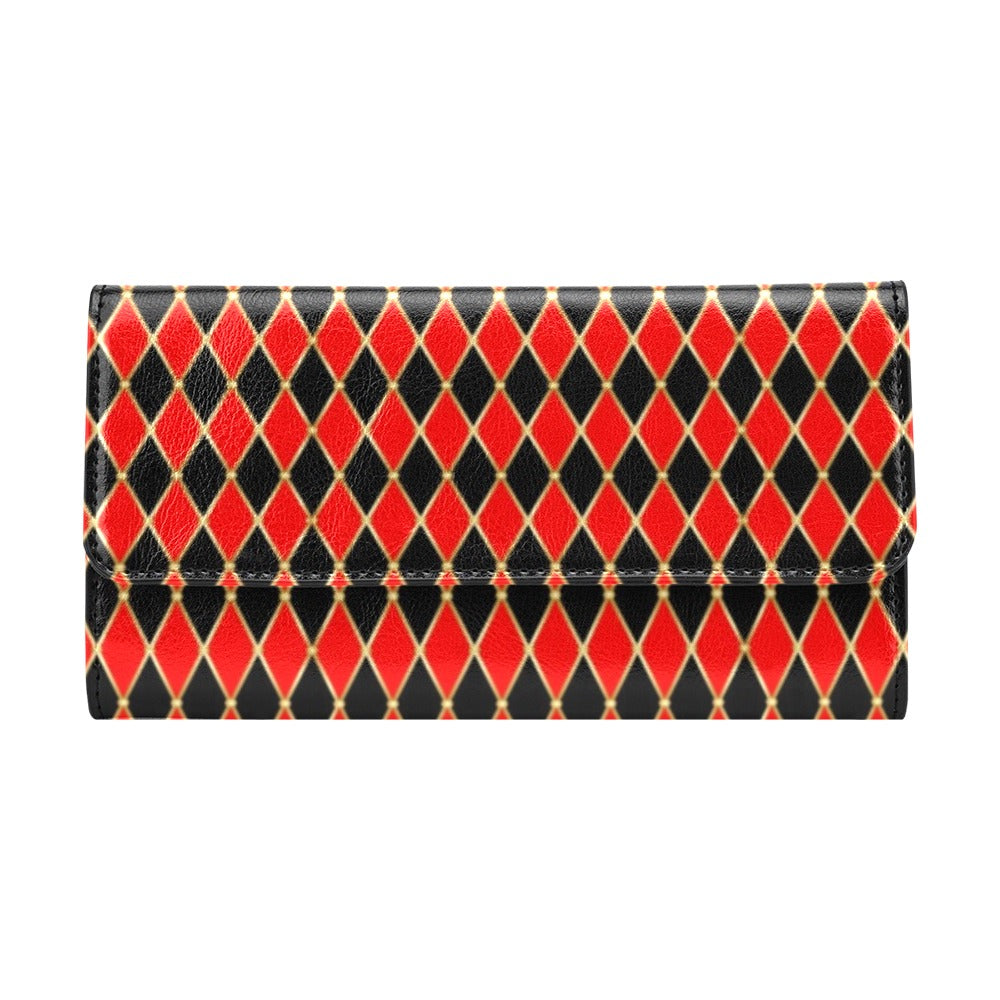 Harlequin Print Design LKS401 Women's Trifold Wallet