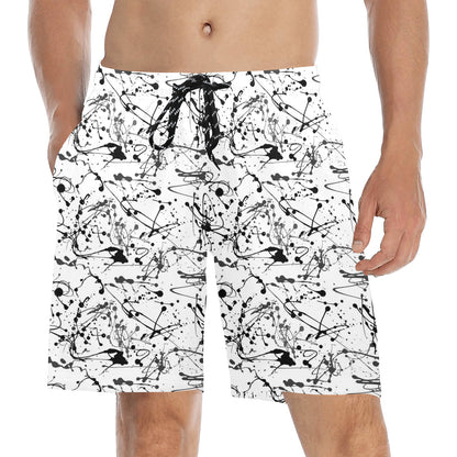 Splatter Print Design LKS305 Men's Swim Trunks Beach Shorts