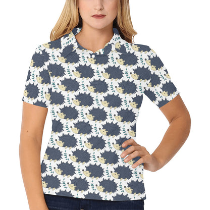 Hedgehog Print Design LKS401 Women's Polo Shirt