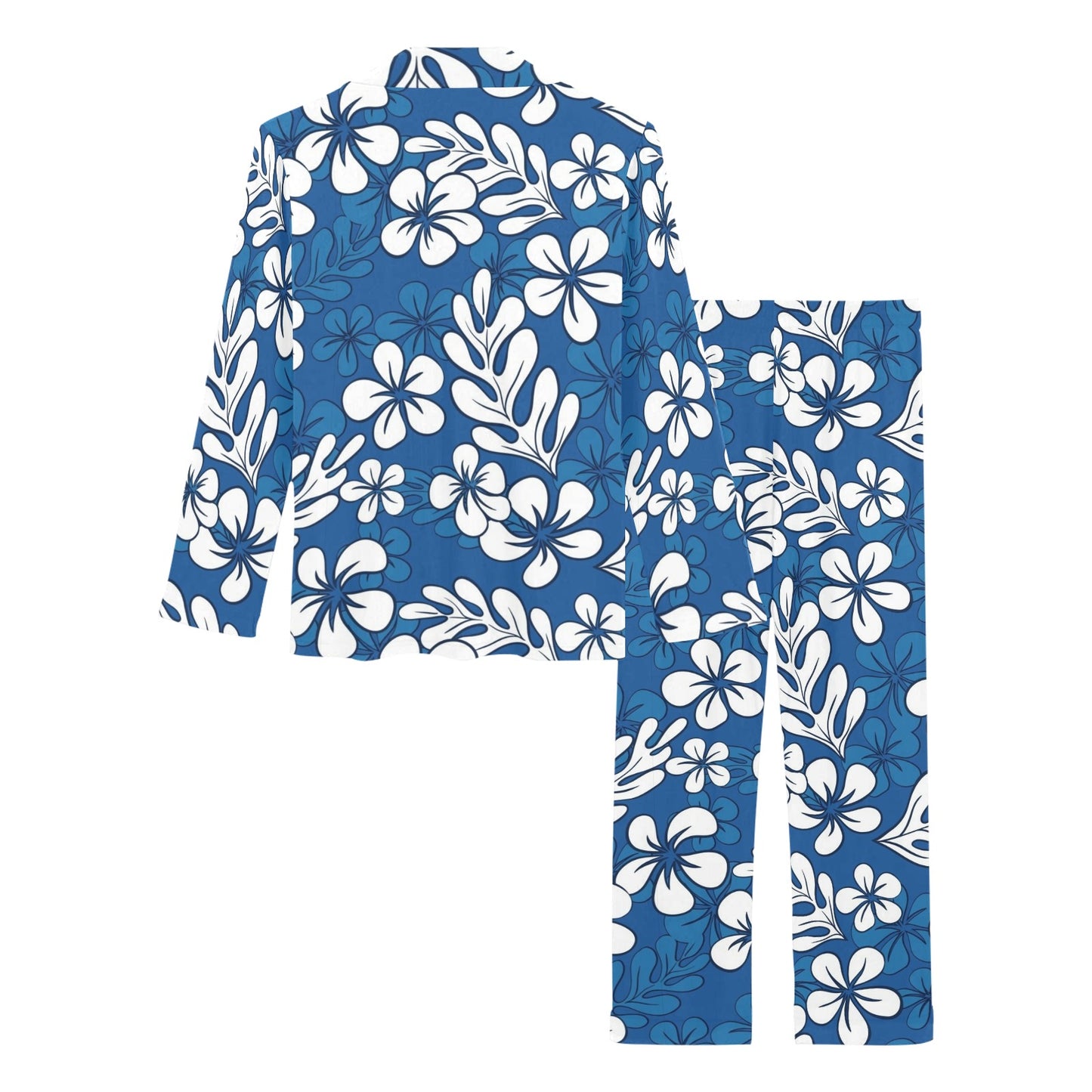 Plumeria Pattern Print Design PM015 Women's Long Pajama Set