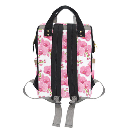 Orchid Pink Pattern Print Design OR07 Diaper Bag Backpack