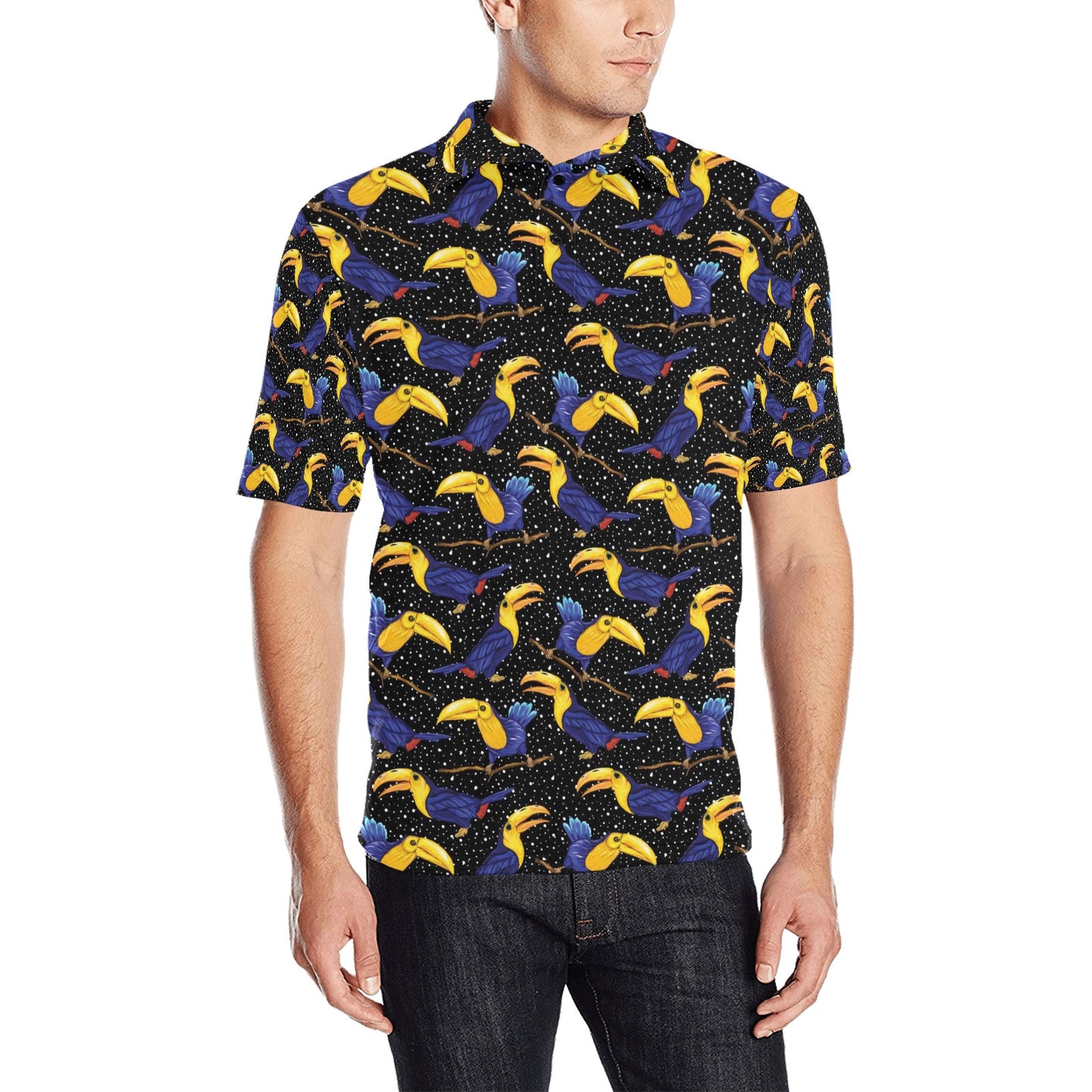 Toucan Print Design LKS307 Men Polo Shirt