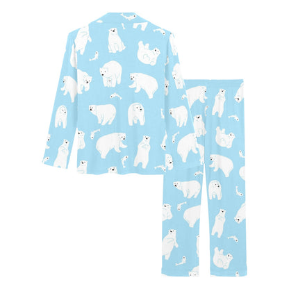 Polar Bear Pattern Print Design PB01 Women's Long Pajama Set