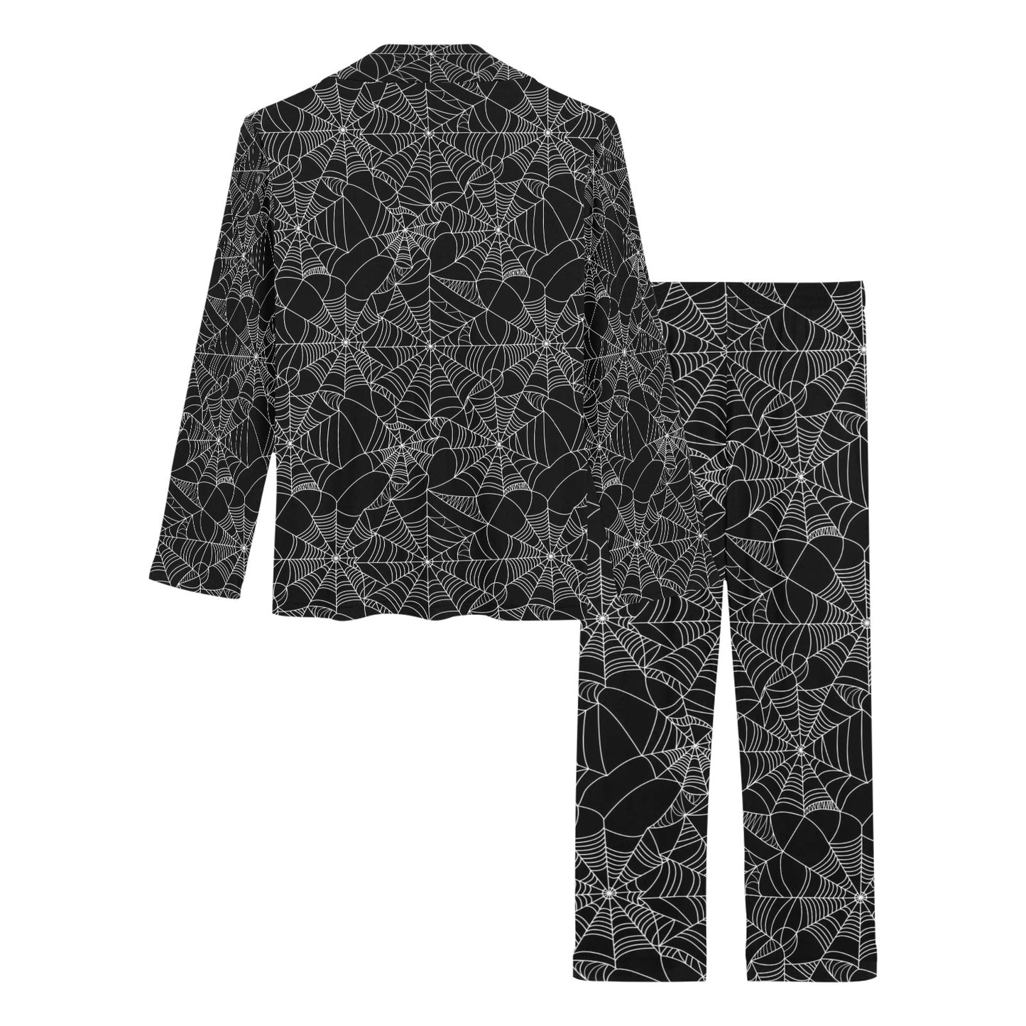 Spider Web Print Design LKS301 Women's Long Pajama Set