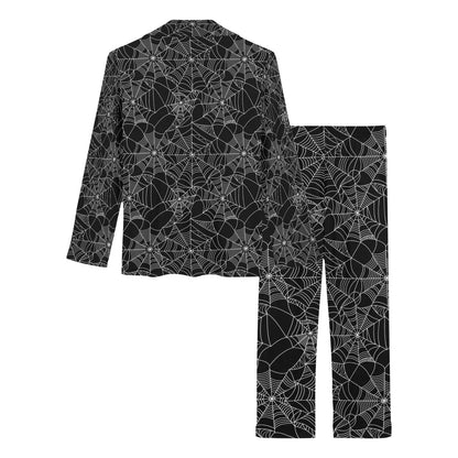 Spider Web Print Design LKS301 Women's Long Pajama Set