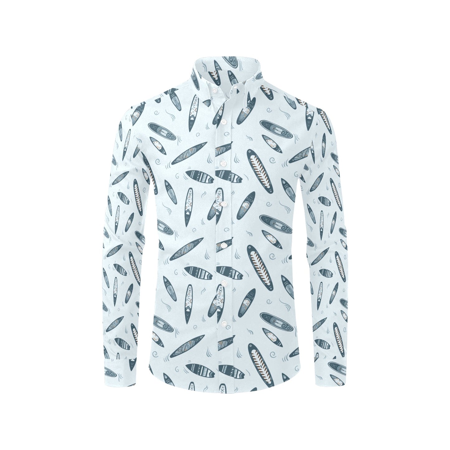 Surfboard Print Design LKS306 Men's Long Sleeve Dress Shirt