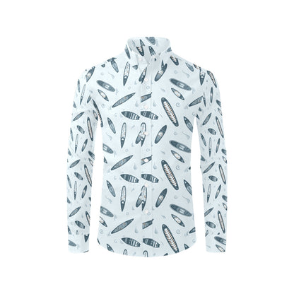 Surfboard Print Design LKS306 Men's Long Sleeve Dress Shirt
