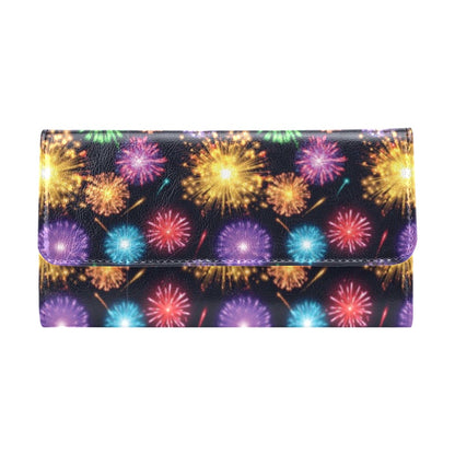 Firework Print Design LKS305 Women's Trifold Wallet