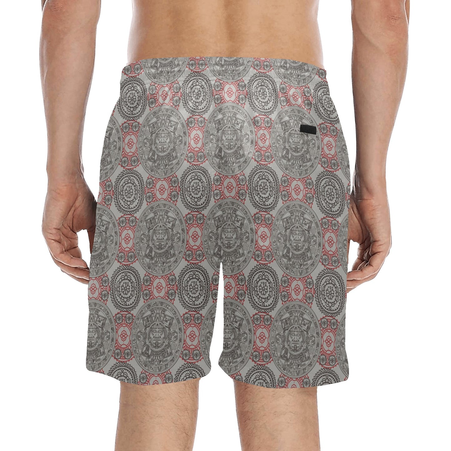 Calendar Aztec Style Print Pattern Men's Swim Trunks Beach Shorts