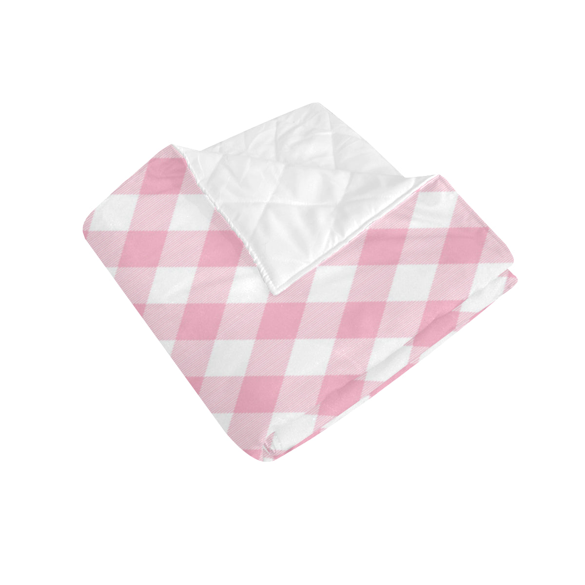 Gingham Pink Pattern Print Design 02 Premium Quilt