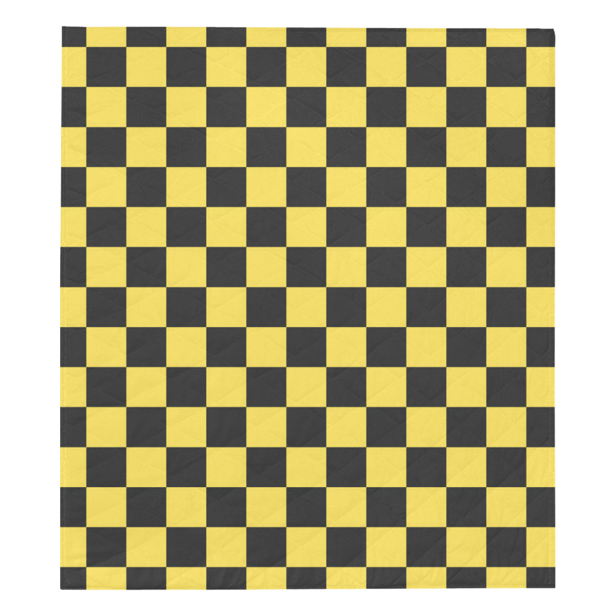 Checkered Yellow Pattern Print Design 03 Premium Quilt