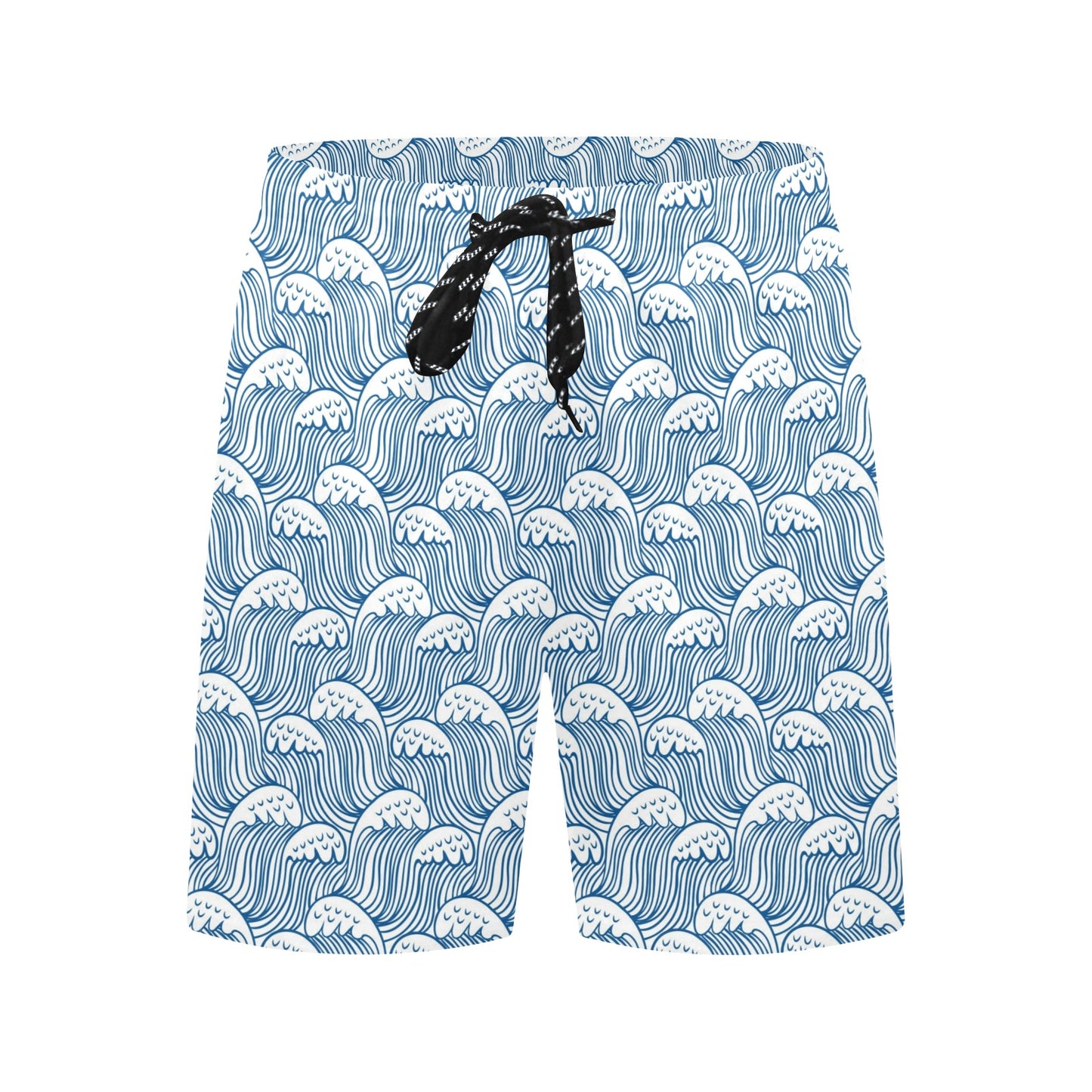 Wave Print Design LKS306 Men's Swim Trunks Beach Shorts