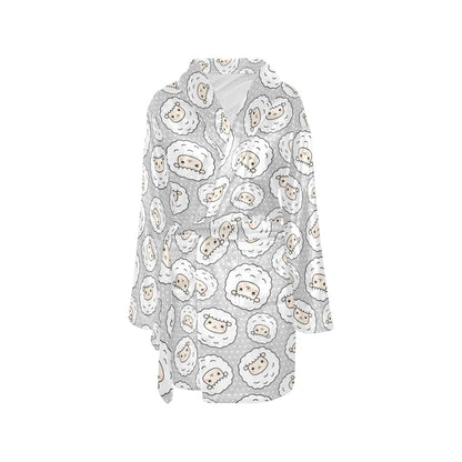 Sheep Print Design LKS401 Women's Fleece Robe