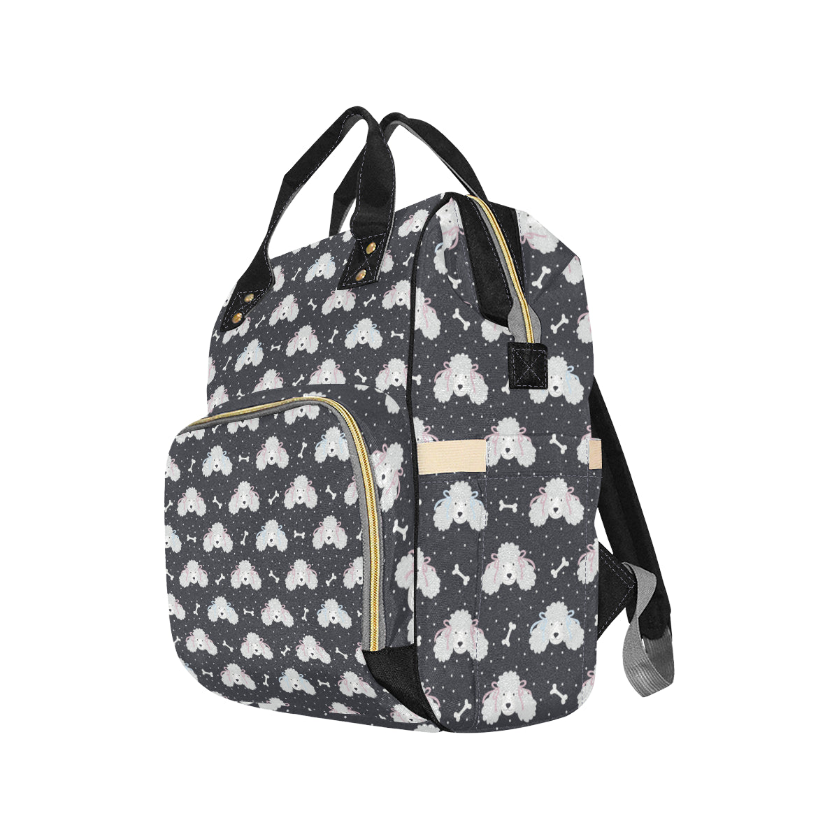 Poodle Pattern Print Design A03 Diaper Bag Backpack
