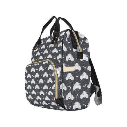 Poodle Pattern Print Design A03 Diaper Bag Backpack