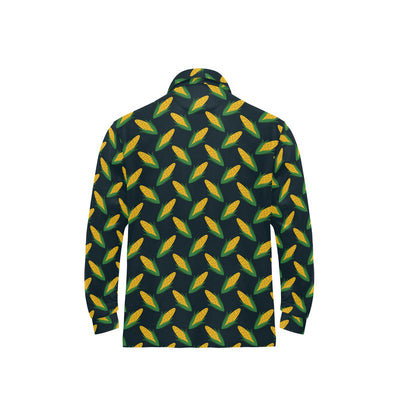 Corn Pattern Print Design 02 Long Sleeve Polo Shirt For Men's