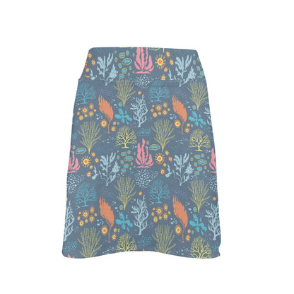 Seaweed Print Design LKS304 17" Golf & Pickleball Skort with Pockets